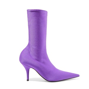 Elegante <span class=keywords><strong>Punta</strong></span> <span class=keywords><strong>A</strong></span> <span class=keywords><strong>Punta</strong></span> scarpe Basse <span class=keywords><strong>Tacco</strong></span> Sottile Lycra Calzino Donna di Avvio - Product Image 5