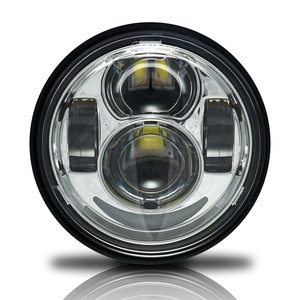Para Harley motocicleta para Dyna para gordo <span class=keywords><strong>Bob</strong></span> <span class=keywords><strong>Motor</strong></span> estilo faros 4,5 pulgadas de cruce y luz DRL Halo ojos de Ángel - Product Image 2