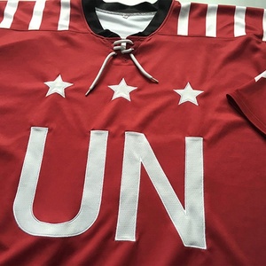 Pratique bon marché Personnalisé De Haute Qualité Rouge Maillots De Hockey Sur Glace Patron De Couture - Product Image 5