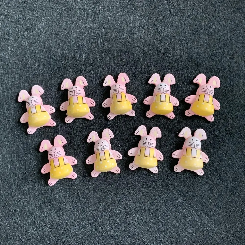 Ostern Holz Kaninchen Kühlschrank Magnet viele Farben für die Förderung handgemachte Holz Kaninchen Knopf DIY Dekoration zu Hause