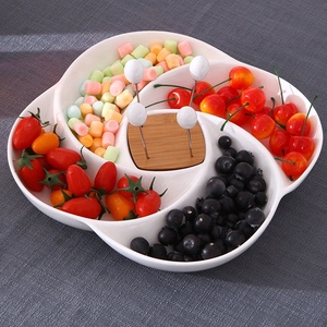 Novedad forma boda blanco a granel <span class=keywords><strong>tapas</strong></span> cerámica usados compartimento platos de cena - Product Image 3