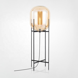 <span class=keywords><strong>Lampe</strong></span> autoportante industrielle en <span class=keywords><strong>verre</strong></span> et métal, design nordique moderne, luminaire décoratif d'intérieur, idéal pour un salon, nouveau modèle 2022 - Product Image 3