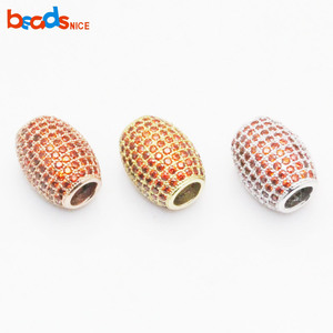 Beadsnice مجوهرات فضية من أحجار الراين خرز صغير مرصع بأحجار الزركونيا المكعبة 25104 - Product Image 1
