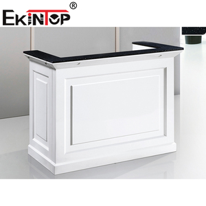 Quầy Gỗ Văn Phòng Màu Đen Bàn Tiếp Tân Thiết Kế Mặt Trước Văn Phòng Kim Cương - Product Image 4