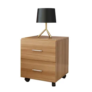 Verschillende kleuren grenen teak commode met wielen