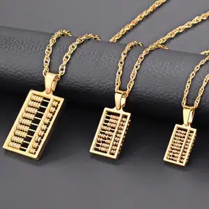 Shake sound with a fortune abacus high quality titanium steel stainless steel abacus pendant can move beads