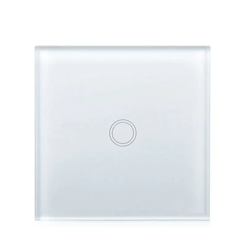 Touch Switch White Crystal Glass Panel Wall Switches Touch Control Switch EU Standard 1gang 1way