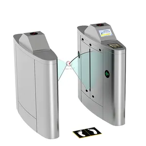 ESD Flap Turnstile / Automatic wing Barrier Gate For Biometric Access Control