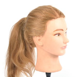 Tête de mannequin femme en cheveux naturels, accessoire de coiffure, outil d'entraînement, vente d'usine, - Product Image 6