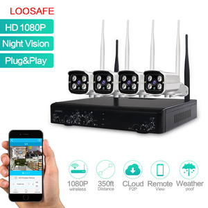 4CH 1080 p HD cámara inalámbrica de seguridad de red IP WiFi sistema NVR kit 2.0 megapíxeles sistema al aire libre - Product Image 2