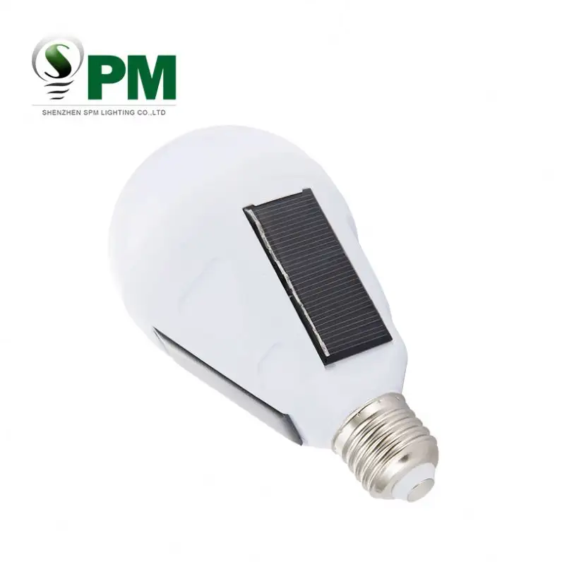 shenzhen e27 7w 12w ce rohs solar rechargeable led outdoor light bulb
