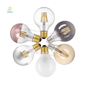 Wholesale E27 lamp 4w globe shape G80 G95 G125 edison bulb decorative LED curved filament lamp