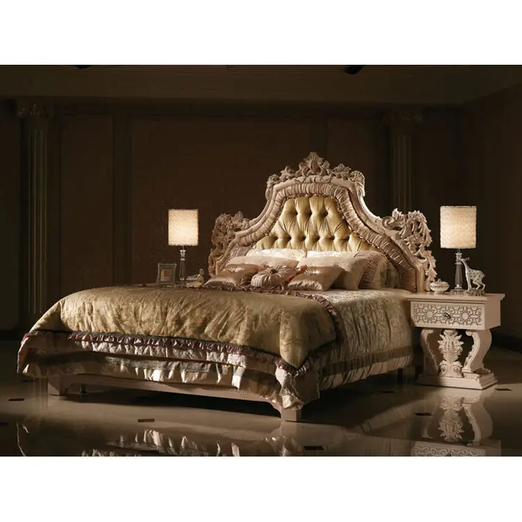 الملكي أثاث كلاسيكي الأبيض أثاث غرفة نوم مستعملة للبيع أثاث القصر الملكي