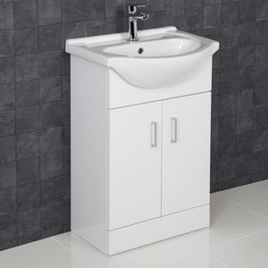 <span class=keywords><strong>Mobile</strong></span> <span class=keywords><strong>Bagno</strong></span> Bianco Lucido Autoportante 550mm con <span class=keywords><strong>Lavabo</strong></span>, Bestseller Arredo Casa Mobili <span class=keywords><strong>Bagno</strong></span> con Lavandino - Product Image 2