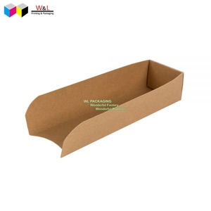 blank kraft paper food hot dog box tray holder