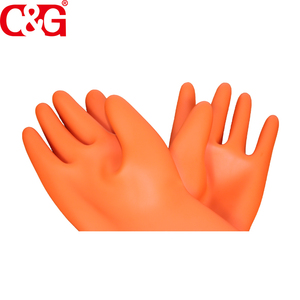 Class <span class=keywords><strong>0</strong></span> Linemen electric safety Long Sleeve insulating Latex rubber gloves - Product Image 6