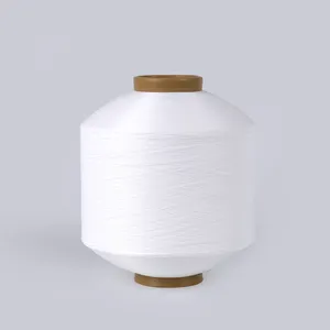 Direct factory PTY 90Denier/600TPM semi dull White FDY polyester twist yarn for woven label