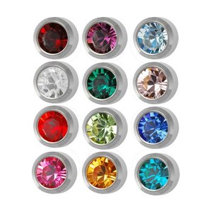 Colori misti 12 paio <span class=keywords><strong>Chirurgico</strong></span> In <span class=keywords><strong>Acciaio</strong></span> 4 millimetri Birthstone Orecchini delle viti prigioniere Dell'<span class=keywords><strong>orecchio</strong></span> <span class=keywords><strong>piercing</strong></span> - Product Image 2