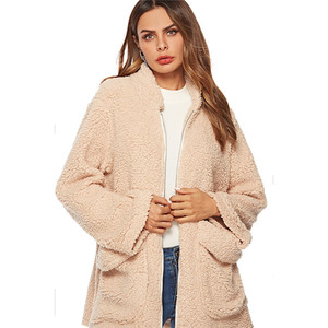 Logotipo personalizado de moda cálido gruesa de terciopelo de manga larga de invierno de las señoras abrigo largo - Product Image 2