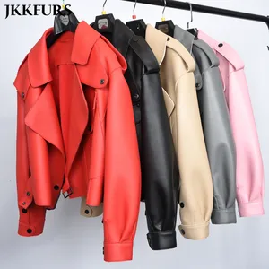 Autumn Latest Fashion Genuine Pink <strong>Silver</strong> Multi Color Lady Short Leather <strong>Jacket</strong> - Product Image 1
