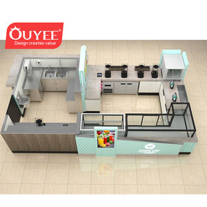 Fabricante de Mostradores para Cafeterías y Bares, Diseño Personalizado de <span class=keywords><strong>Kiosco</strong></span> de Café Interior de Madera para Centros Comerciales - Product Image 3