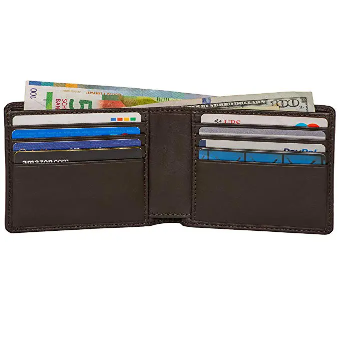 Mens Slim Pocket Bifold Soft Leather Travel Wallet With RFID Protection
