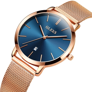 <span class=keywords><strong>OLEVS</strong></span>-relojes ultrafinos para <span class=keywords><strong>mujer</strong></span>, de pulsera, de cuarzo, resistente al agua, de acero inoxidable con fecha, con calendario, 5869 - Product Image 1