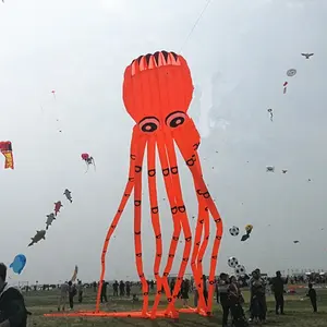 巨型充气展章鱼风筝3D动物形状软风筝工厂供应