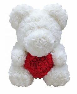 Venta al por mayor hecho <span class=keywords><strong>a</strong></span> mano Artificial regalos de San Valentín Rosa oso de peluche flor en forma de jabón - Product Image 4