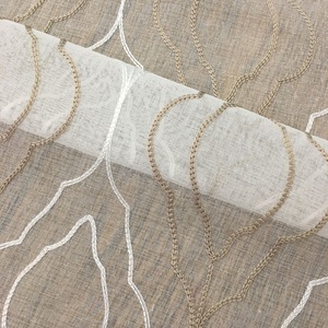 Tela de Cortina Bordada al por Mayor de México, Tul Dobby 100% Poliéster Tejido, 500 Metros, Cortina Opaca, Textil para el Hogar Bordado - Product Image 1