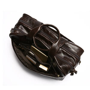 8911 café viajes de negocios funcional grandes Messenger maletín de la computadora de cuero genuino bolsas de ordenador portátil - Product Image 3