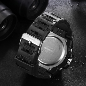 Orologio da Polso Tattico Nero Impermeabile 50mm Unisex Sportivo di Lusso con Cinturino in Lega e TPU, Doppio Display, Allarme, Cronografo, Subacqueo - Product Image 4