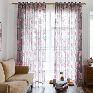 Luxury Thổ Nhĩ Kỳ Thiết Kế Floral Beaded Sheer Rèm Panels Voile Cho Khách Sạn Phòng Khách Trang Trí Nội Thất Sheer Curtain Trong Suốt