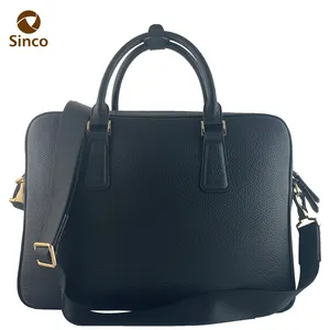 Sac d'ordinateur portable de luxe pour hommes, sac d'affaires, en cuir véritable, de vache, Vintage, avec logo, OEM/ODM, 2020