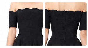 El más reciente elegante negro señoras del hombro una línea vestido - Product Image 6