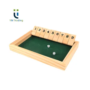 Cajas de Regalo promocionales personalizadas de madera, 9 números cerrado con juego de mesa, juegos interiores para niños