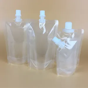 Стоячая упаковка для еды, прозрачный пакет для воды и напитков с носиком