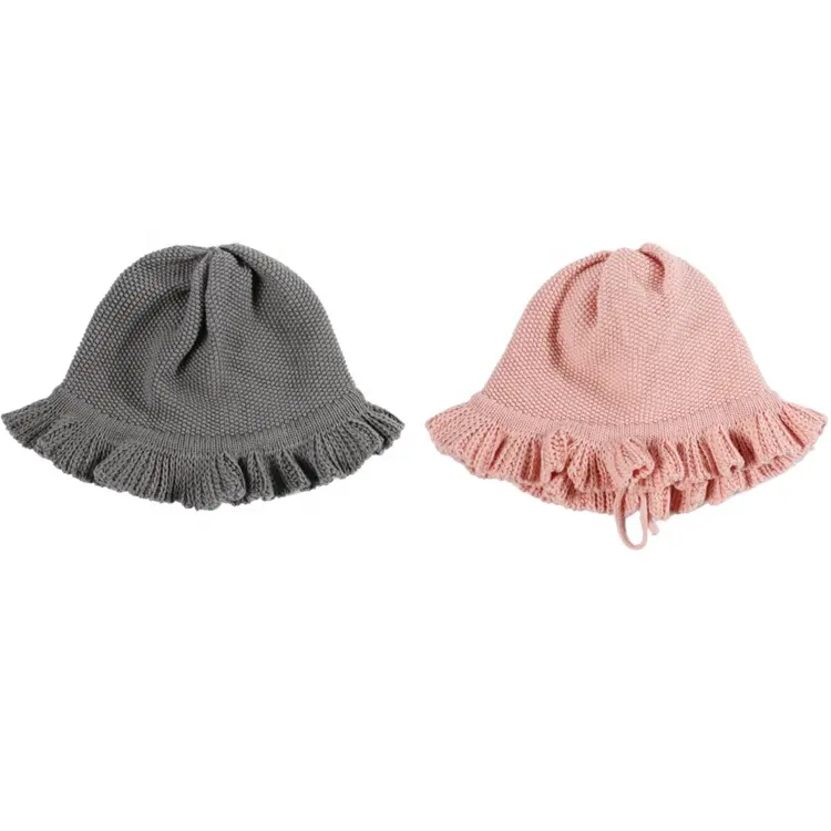 قبعة لحديثي الولادة من القطن 100%, قبعة منسوجة رقيقة من القطن المكشكش ورفيعة الشكل