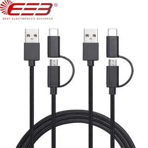 Beb Kabel USB 2 In 1 Micro USB Tipe C Kabel Cepat Charge Kabel Tipe A Ke C Kawat untuk samsung GALAXY S9, note 8 S8 Plus, LG V30 G6
