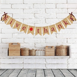 Signe DONNER <span class=keywords><strong>GRÂCE</strong></span> Feuilles D'érable Drapeau pour la Décoration <span class=keywords><strong>De</strong></span> Thanksgiving Bannières Événement Fournitures - Product Image 1