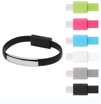 Armband Smartphone Lader China Populaire 2 In 1 Mobiele Telefoon Armband Wrist Band Draagbare Usb Opladen Data Sync Kabel