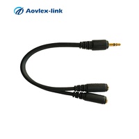 DC 3.5mm AUX cable male to dual female Y splitter Stereo Audio Cable 1/8" TRS player headphone cable