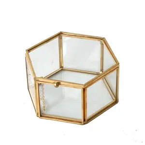 Luxury Wedding ring jewelry box dressing table lipstick storage box glass flower terrarium wishing box