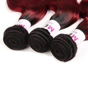<span class=keywords><strong>La</strong></span> plupart des Promotions Vague de Corps Indien Remy de Cheveux Humains Tissage Rouge Couleur 99j Cheveux Brésiliens - Product Image 4
