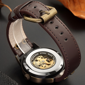 <span class=keywords><strong>Reloj</strong></span> Mecánico Automático para Hombre Shenhua 09, <span class=keywords><strong>Reloj</strong></span> de Pulsera de Bronce Vintage con <span class=keywords><strong>Esqueleto</strong></span>, <span class=keywords><strong>Reloj</strong></span> Automático de Cuerda Automática para Hombre - Product Image 4