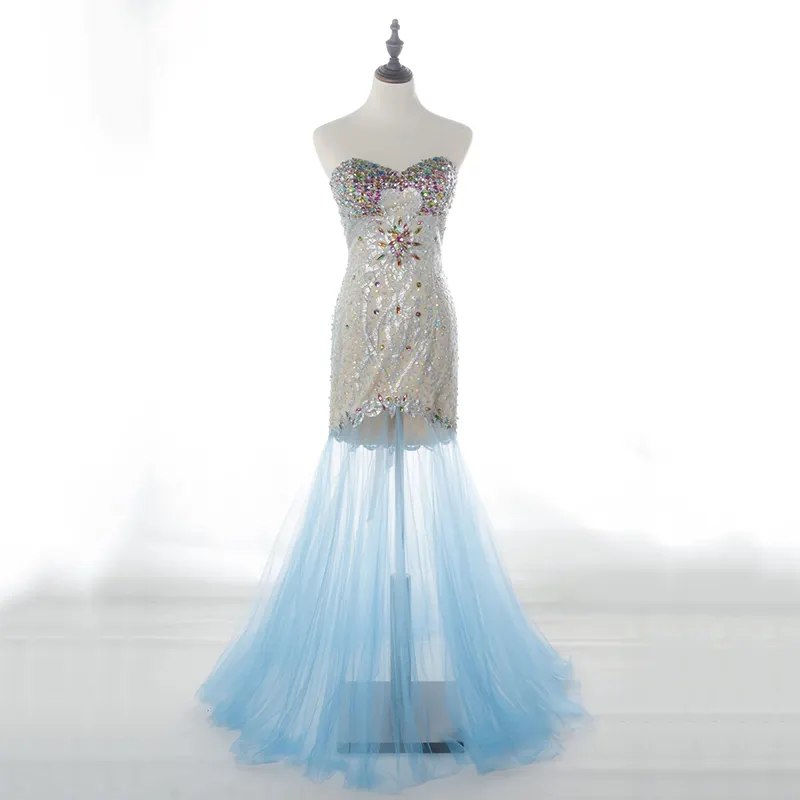 2019 summer formal ball gown elegant beaded long mermaid evening dress