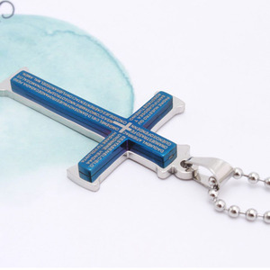Collana con Croce Cristiana in Acciaio Inox con Incisione Laser, Regalo per Uomo e Donna, Pendente Crocifisso per Preghiera - Product Image 6