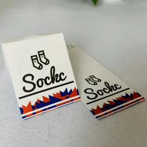 Étiquettes de chaussettes en papier pliables mat, <span class=keywords><strong>carton</strong></span> avec impression personnalisée <span class=keywords><strong>pour</strong></span> vêtements - Product Image 1