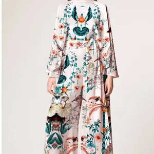 Stylish Luxurious Style Printed 100% Silk Satin Woman Dress Clothes Fabric