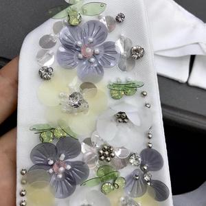 Collar de Encaje de Cristal con Flores de Lentejuelas de Moda, Bordado de Tela, Estilo Vintage - Product Image 5